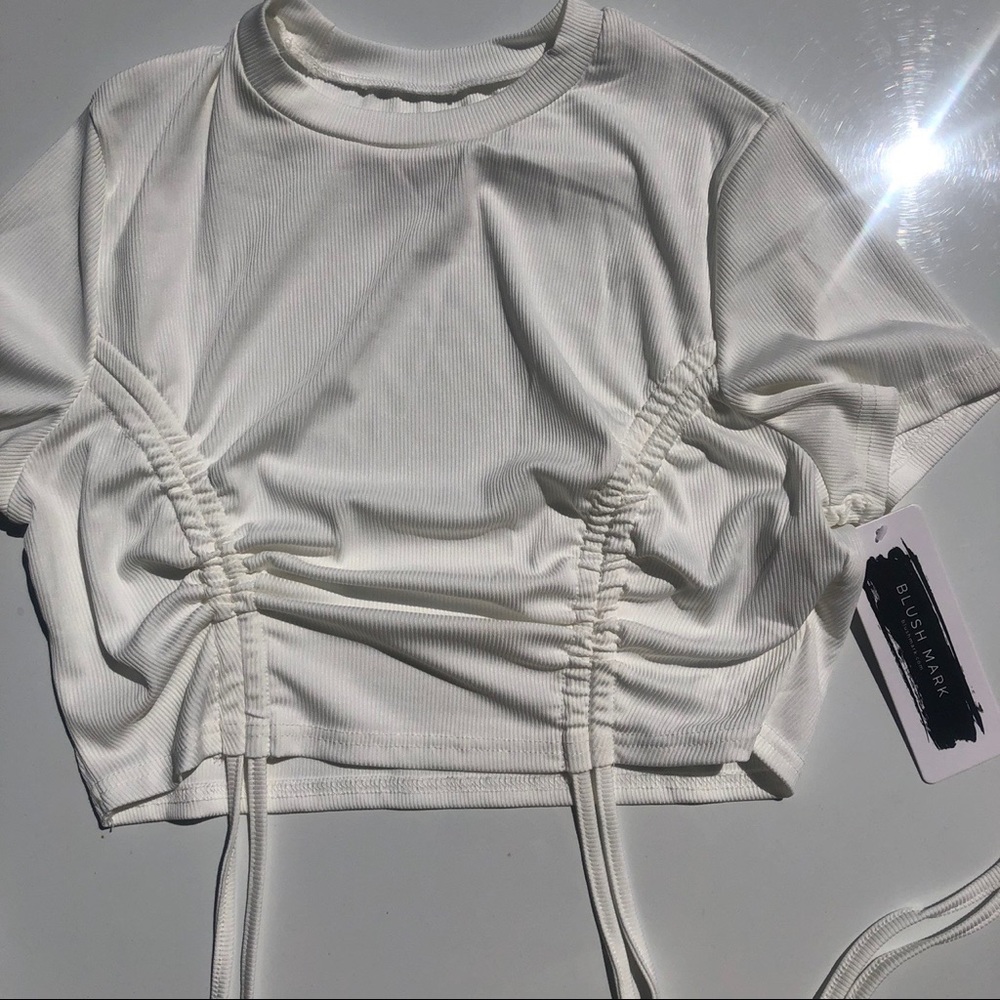 white runched shirt from blushmark!